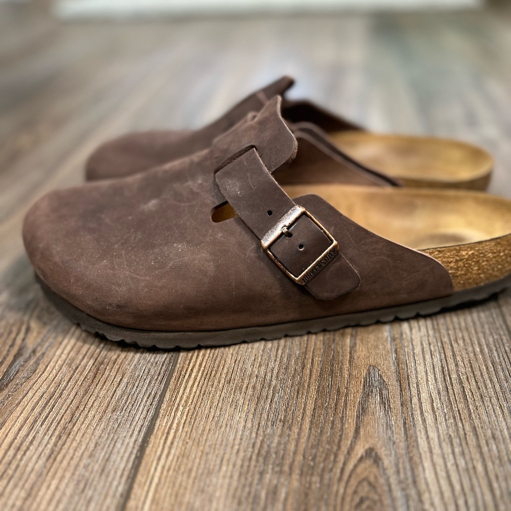 Men’s Brown Birkenstock Boston Clogs Oiled Leather